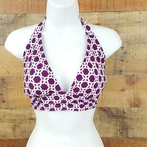 JCP Bikini Top NWT Women's Purple White Size D